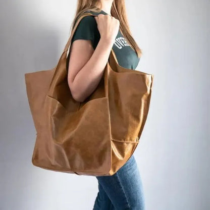 sac fourre tout cuir pu grand elegant style