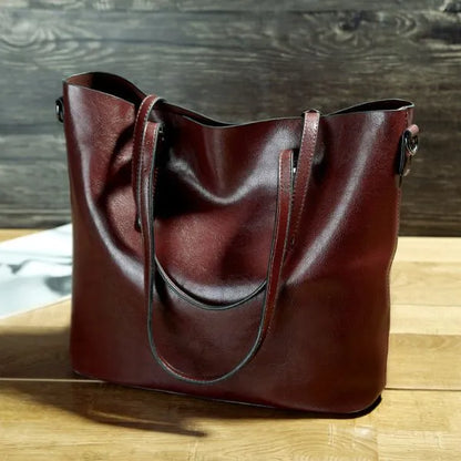 sac fourre tout cuir pu huile rouge vin