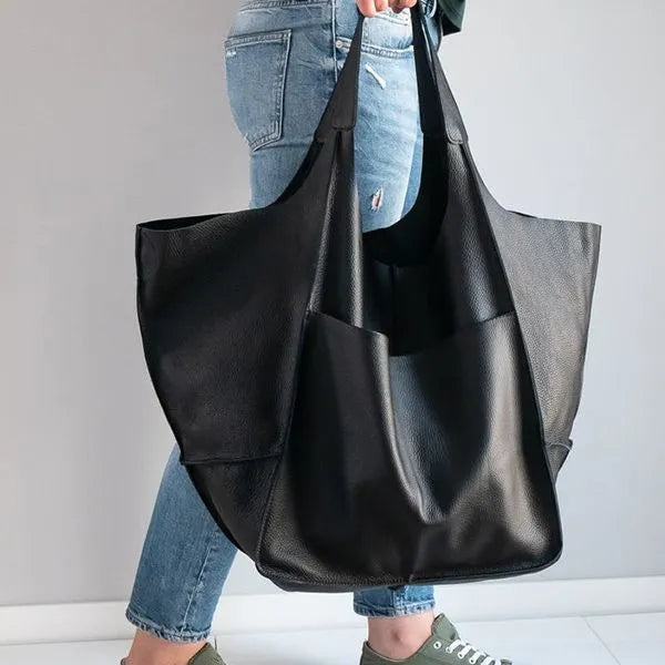 sac fourre tout pu cuir souple grande capacite