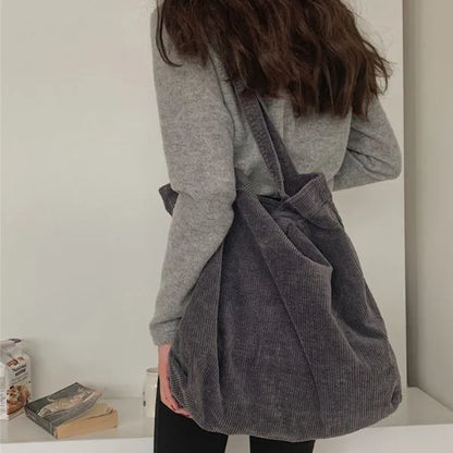 sac fourre tout velour cotele gris