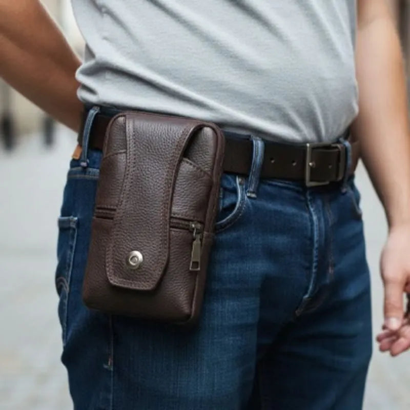 sacoche homme cuir porter a la ceinture