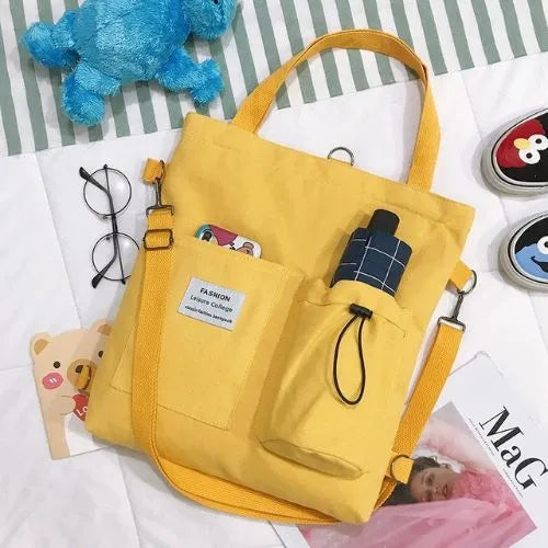 tote bag 4 en 1 canvas jaune
