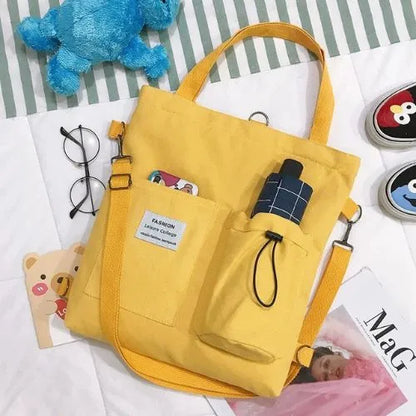 tote bag 4 en 1 canvas jaune