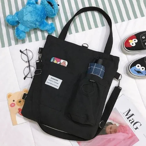 tote bag 4 en 1 canvas noir