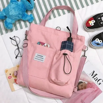tote bag 4 en 1 canvas rose