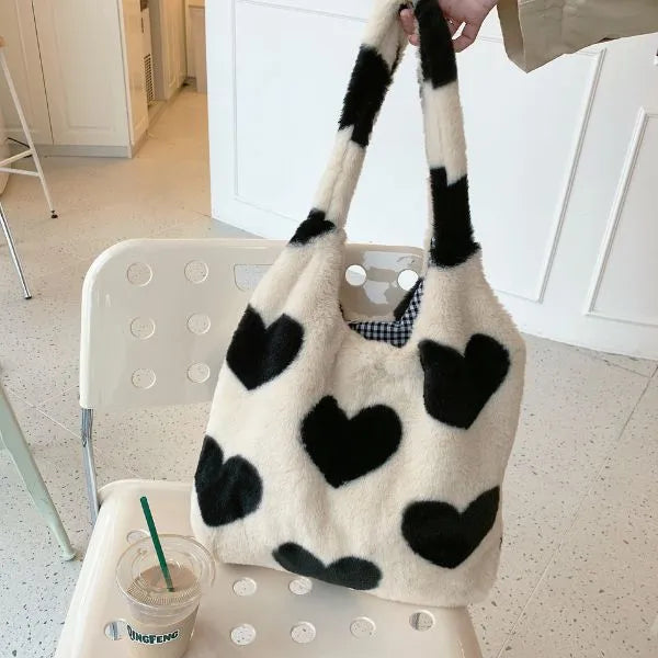tote bag grandeur medium peluche reversible