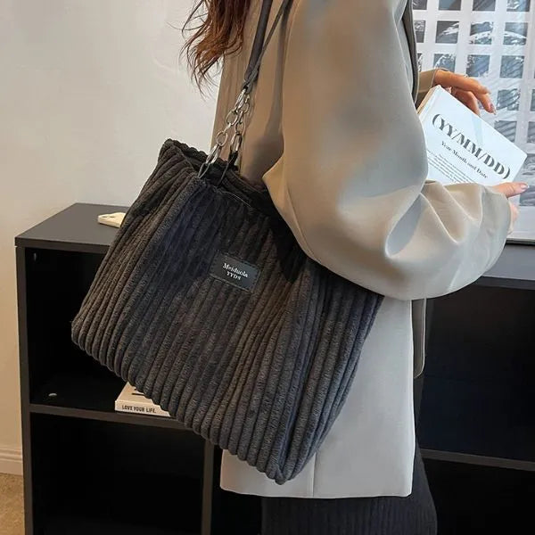 tote bag intemporel velours cotele