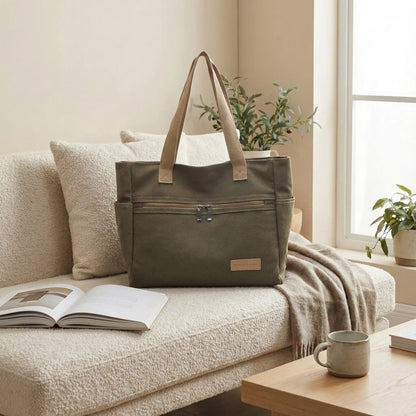 tote bag toile canvas femme couleur vert kaki