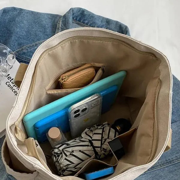 tote bag toile canvas grande capacite de rangement