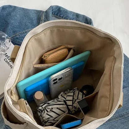 tote bag toile canvas grande capacite de rangement